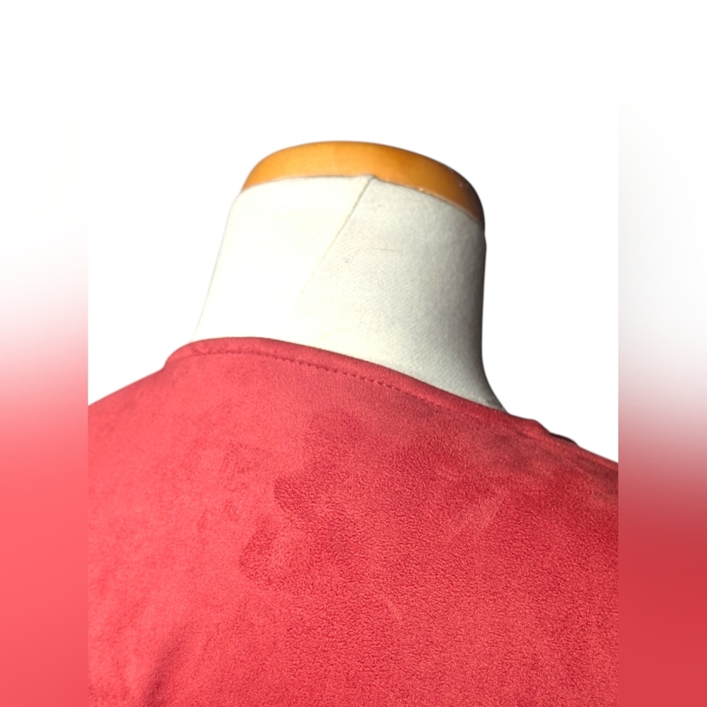 Alfred Dunner Women’s 18W Red Open-Front Drape Cardigan - Picture 7 of 12